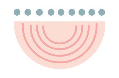 Soyut Yuvarlak Çiçek Başlı Vektör İllüstrasyonu