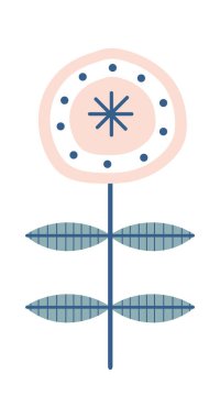 Soyut Yuvarlak Çiçek Vektörü İllüstrasyonu