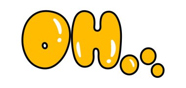 Oh Çizgi Yazı Tipi Harfleri Vektör İllüstrasyonu