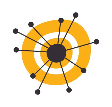 Soyut Yuvarlak Çiçek Başlı Vektör İllüstrasyonu