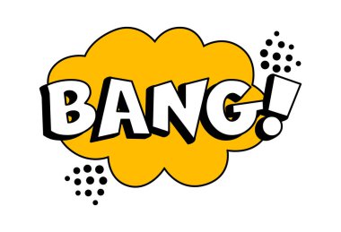Bang Comic Sticker Vektör İllüstrasyonu