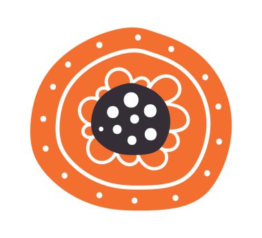 Soyut Yuvarlak Çiçek Başlı Vektör İllüstrasyonu