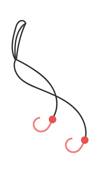 Ligne Pêche Avec Crochets Illustration Vectorielle — Image vectorielle