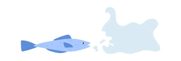 Рыба Страдает Векторной Иллюстрации Отходов — стоковый вектор