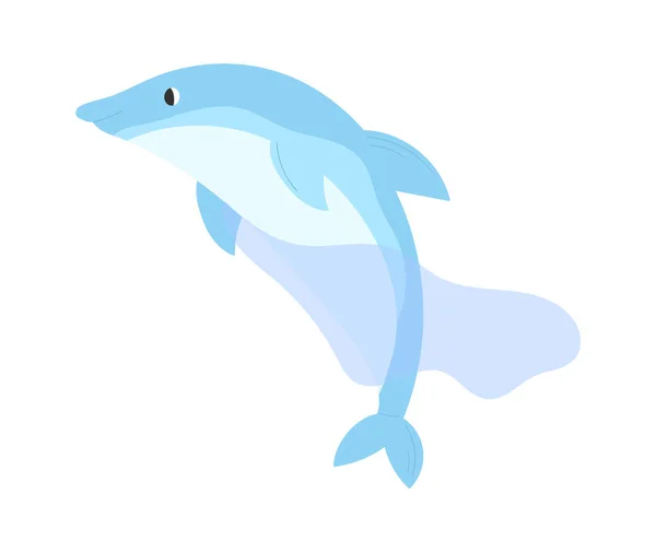 Dolphin Suffer Waste Vector Illustration — Stock Vector