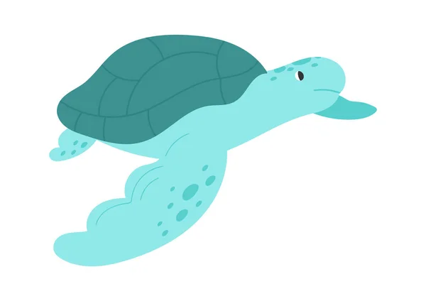 Kaplumbağa Hayvan Yüzme Vektörü Llüstrasyonu — Stok Vektör