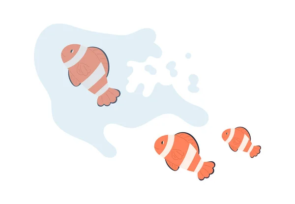 Peixes Sofrem Ilustração Vetorial Resíduos — Vetor de Stock