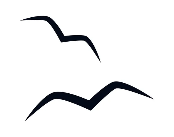 Flying Seagulls Silhouette Vector Illustration — Stock Vector