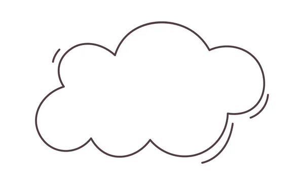 Sky Cloud Lined Vector Illustration — Archivo Imágenes Vectoriales