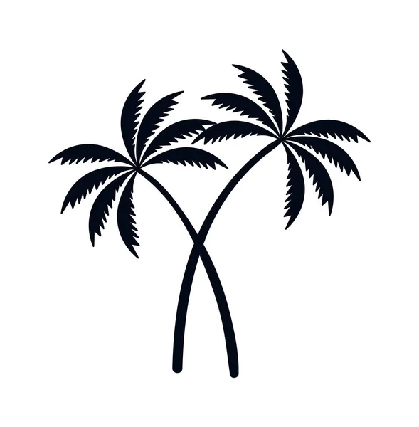 Vektorový Vektor Silueta Palmových Stromů — Stockový vektor