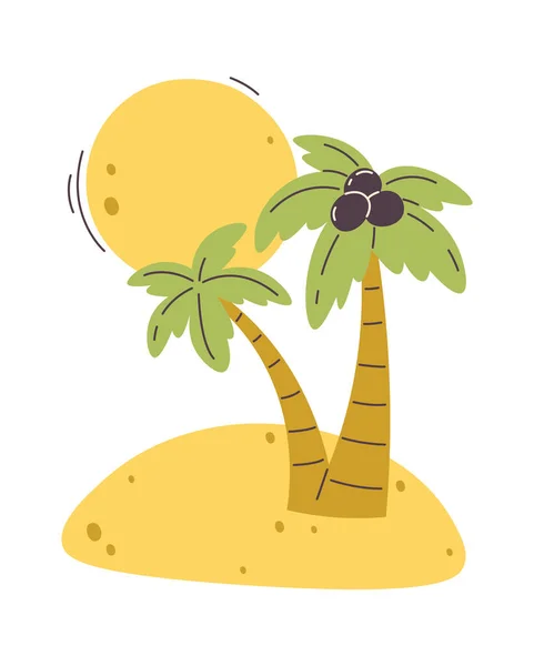 Palmy Plaży Wektor Ilustracji — Wektor stockowy