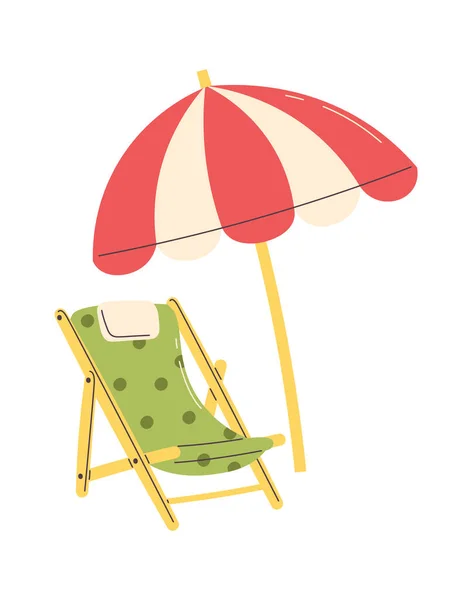 Beach Chair Umbrella Vector Illustration — Stock Vector