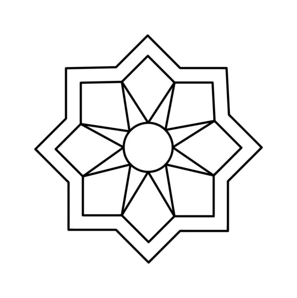 Mandala Lined Element Vector Illustration — Stockový vektor