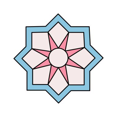 Mandala Geometrik Sembol Vektörü İllüstrasyonu