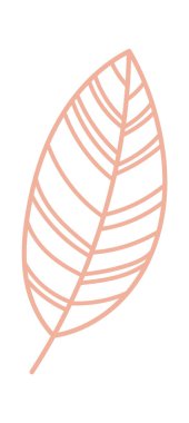 Lined Tropikal Yaprak Vektörü İllüstrasyonu