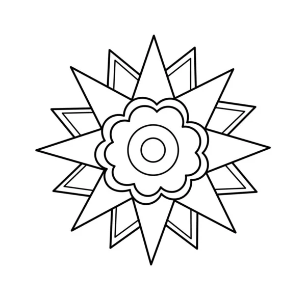Mandala Lined Element Vector Illustration — Stockový vektor