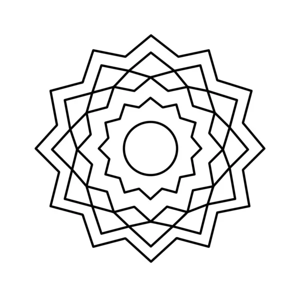 Mandala Lined Element Vector Illustration — Stock Vector