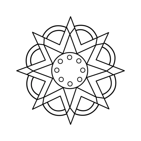Mandala Lined Flower Vector Illustration — Stockový vektor