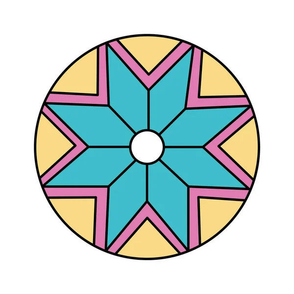 Ilustração Vetor Símbolo Geométrico Mandala — Vetor de Stock
