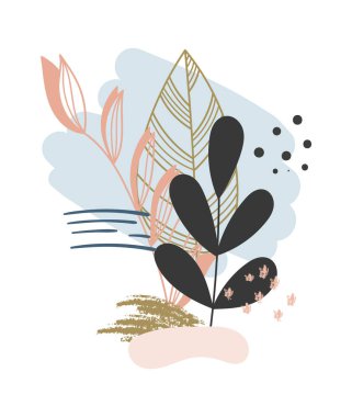 Çiçek Bitkileri Buket Vektörü İllüstrasyonu