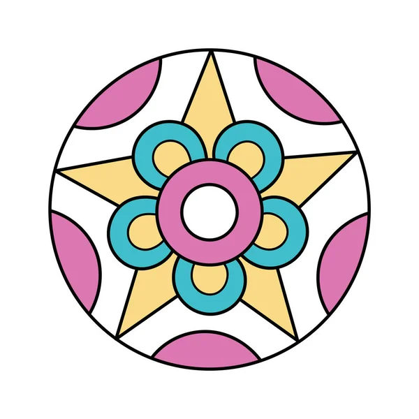 Mandala Geometrický Symbol Vektorové Ilustrace — Stockový vektor