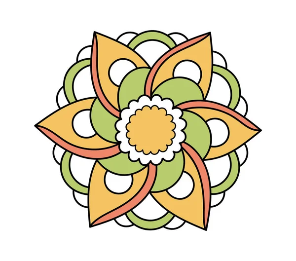 Mandala Flower Symbol Vector Illustration — Stockový vektor