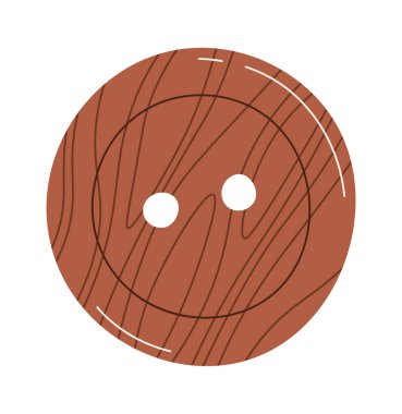 Ahşap Giysiler Düğme Vektörü İllüstrasyonu