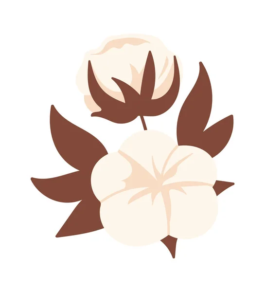 Baumwollblumen Stamm Vector Illustration — Stockvektor