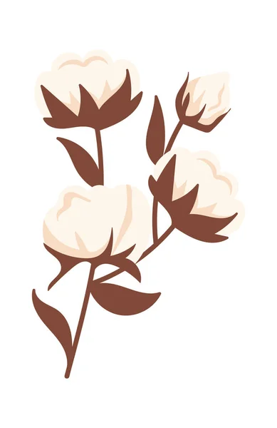 Flores Algodón Madre Vector Ilustración — Archivo Imágenes Vectoriales