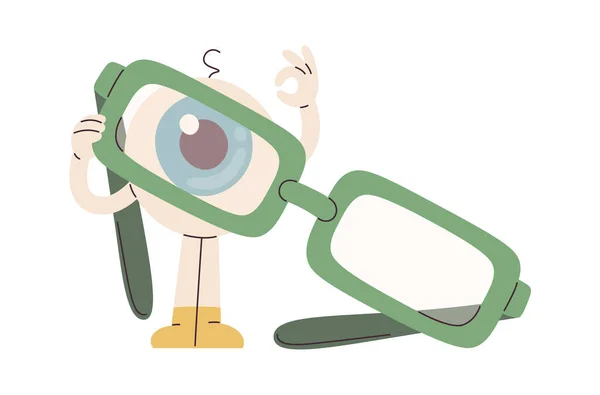 Personaje Globo Ocular Con Gafas Vector Ilustración — Vector de stock