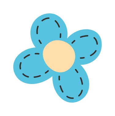 Yama Dikilmiş Çiçek Vektörü İllüstrasyonu