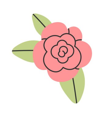 yaprakları ile vektör çizim çiçek