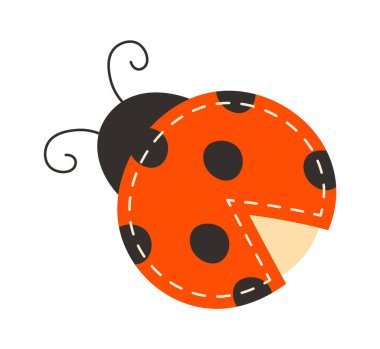 Dikilmiş Uğurböceği Vektör İllüstrasyonuName