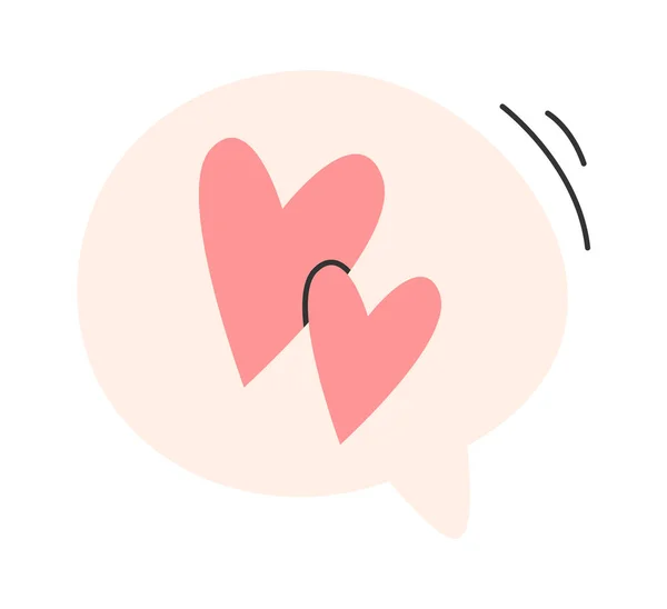 Hearts Speech Bubble Vector Illustration — стоковий вектор