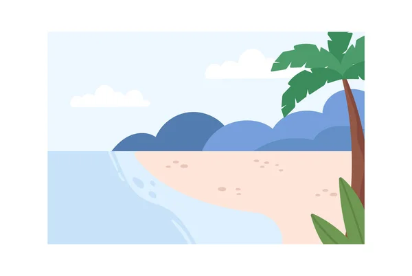 Mar Playa Paisaje Fondo Vector Ilustración — Vector de stock