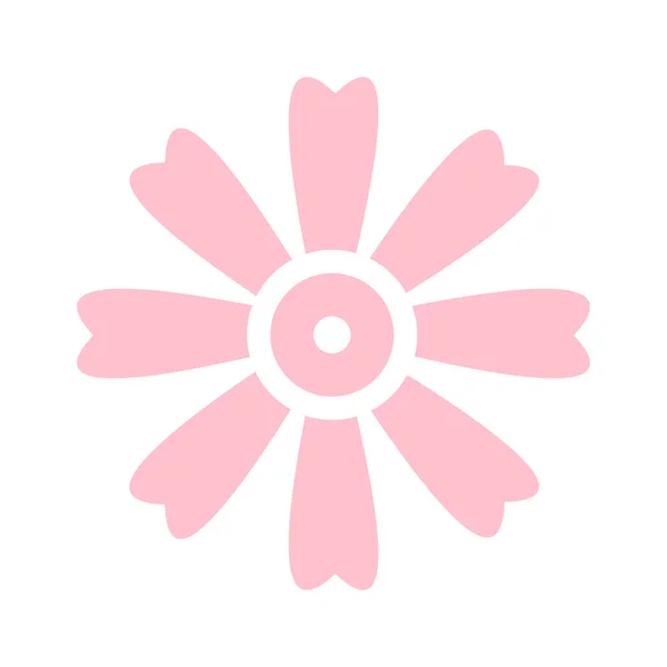 Στρογγυλό Σχήμα Λουλούδι Εικονογράφηση Διάνυσμα — Διανυσματικό Αρχείο