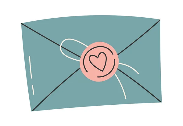 Envelope Heart Vector Illustration — 스톡 벡터