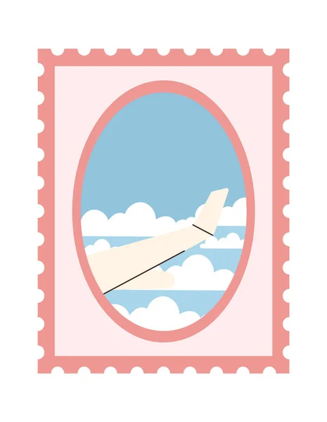 Εικονογράφηση Διανυσμάτων Γραμματοσήμων Παραθύρων Αεροπλάνων — Διανυσματικό Αρχείο