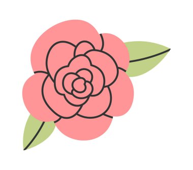 yaprakları ile vektör çizim çiçek