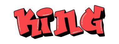 King Lettering Caddesi Graffiti Vektör İllüstrasyonu