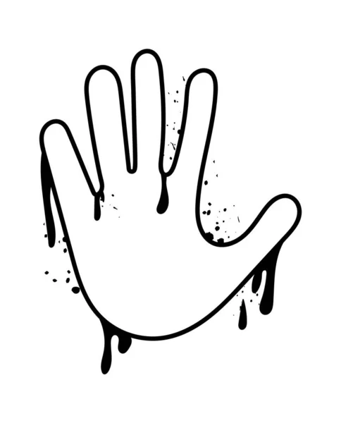Рука Стоп Знак Вуличне Мистецтво Векторні Ілюстрації — стоковий вектор