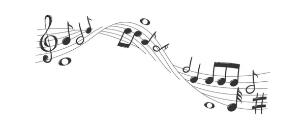 Notes Musique Illustration Vectorielle Volante — Image vectorielle