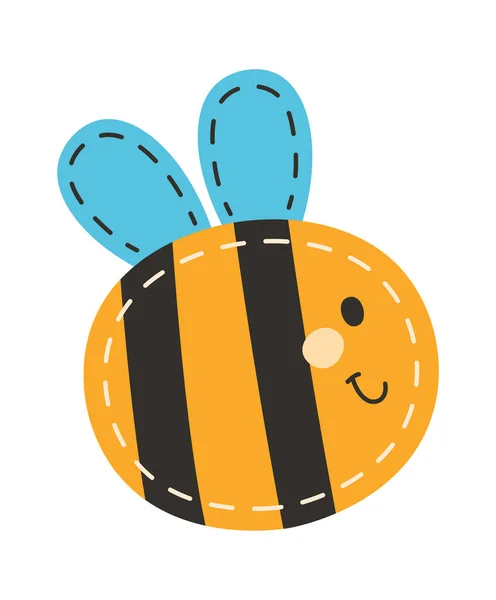 Patch Stitched Bee Vector Illustration — Stock Vector