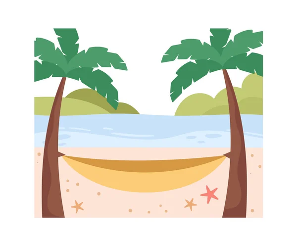 Hamaca Playa Vector Fondo Ilustración — Archivo Imágenes Vectoriales