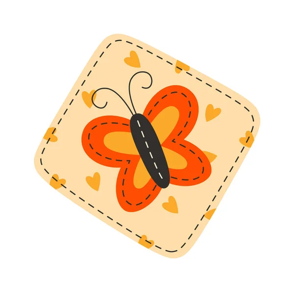 Aufnäher Butterfly Vector Illustration — Stockvektor