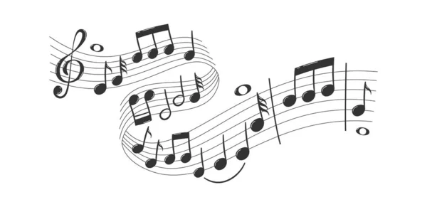 Notes Musique Illustration Vectorielle Volante — Image vectorielle