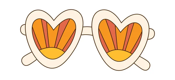 Heart Groovy Γυαλιά Ηλίου Διάνυσμα Εικονογράφηση — Διανυσματικό Αρχείο