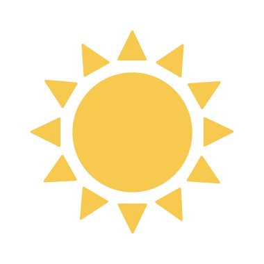 Güneş Yıldızı Simgesi Vektör İllüstrasyonu