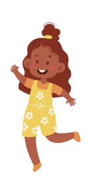 Mutlu Dalgalı Çocuk Vektör Resimleri