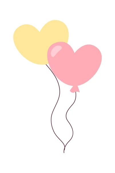 Kalp Şekli Balonlar Vektör Llüstrasyonu — Stok Vektör